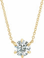 14K Yellow Gold 1/4 CT Lab-Grown Diamond 6-Prong Claw Necklace Center