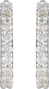 Platinum 1/8 CTW Natural Diamond 8 mm Hoop Earrings