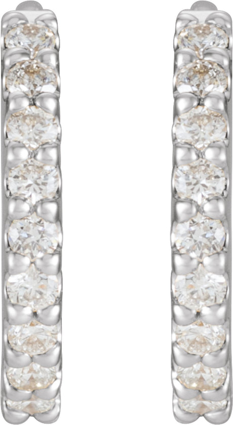 Platinum 1/4 CTW Natural Diamond 10.32 mm Hoop Earrings