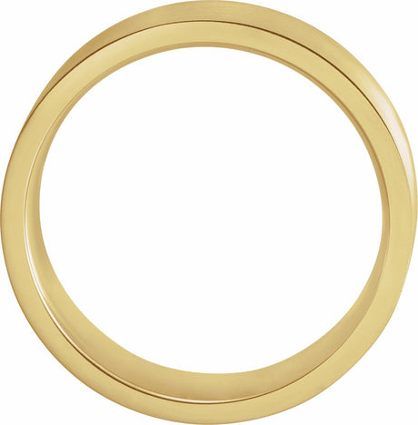 14K Yellow 7 mm Concave Edge Band with Satin Finish Size 6.5