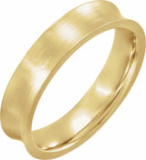 14K Yellow 5 mm Concave Edge Band with Satin Finish Size 9