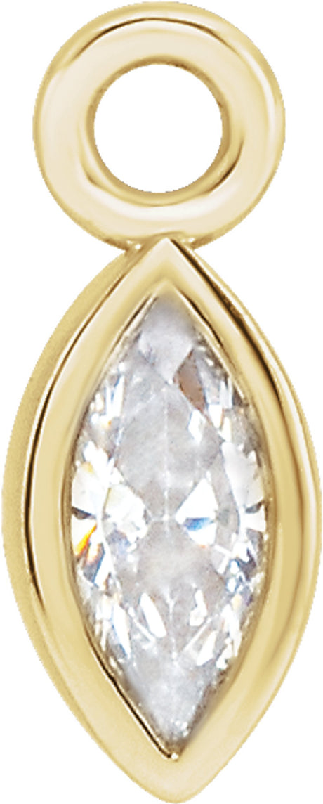 14K Yellow .07 CT Lab-Grown Diamond Dangle