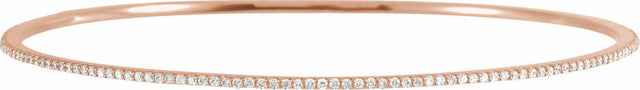 14K Rose Gold 1 CTW Lab-Grown Diamond Stackable Bangle 8" Bracelet