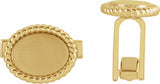 14K Yellow Gold 15.6x12.5 mm Rope Pattern Cuff Links