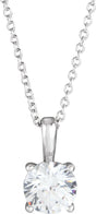 14K White Gold 1/2 CT Natural Diamond 16-18" Necklace