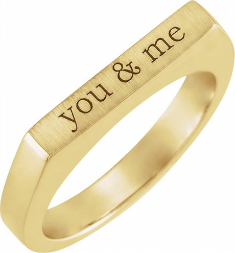 14K Yellow Gold 3 mm Engravable Stackable Ring