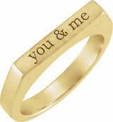 14K Yellow Gold 3 mm Engravable Stackable Ring