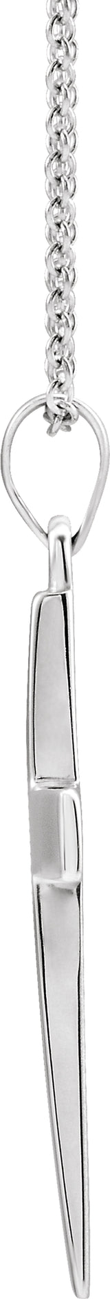14K White Gold Cross 18" Necklace  