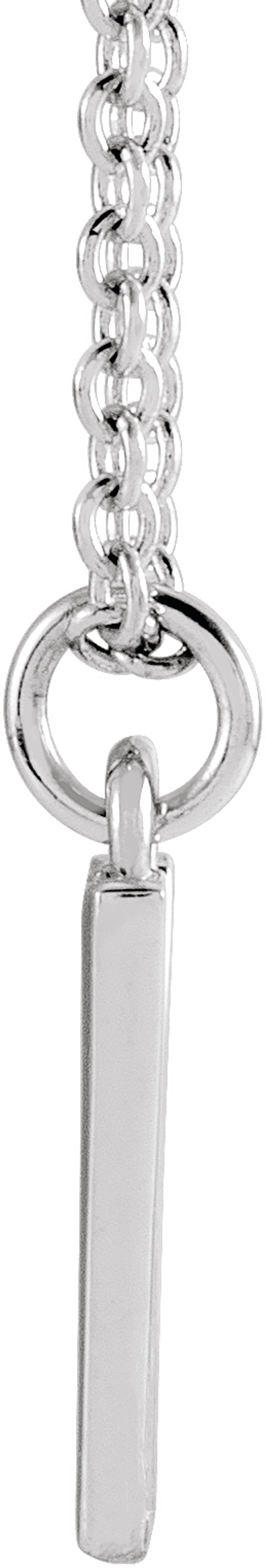 Sterling Silver Initial H Dangle 16" Necklace