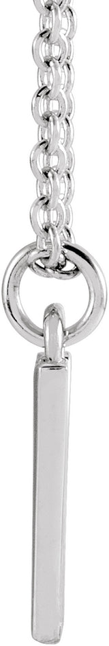Sterling Silver Initial H Dangle 16" Necklace