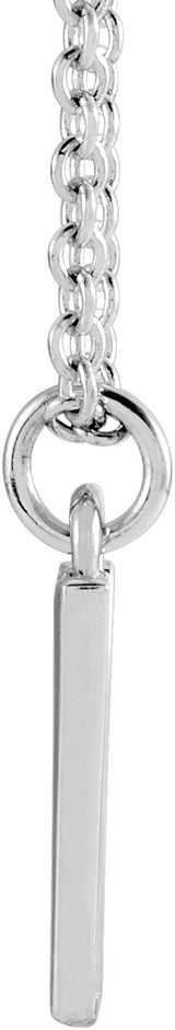 Sterling Silver Initial H Dangle 18" Necklace