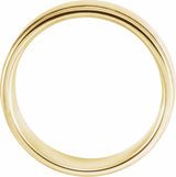 10K Yellow Gold 6 mm Grooved Comfort-Fit Flat Band Size 9