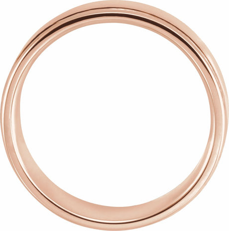 14K Rose 6 mm Grooved Band