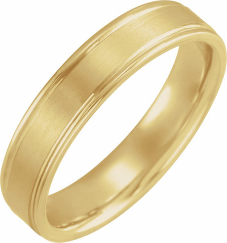 14K Yellow 5 mm Grooved Band Size 4.5