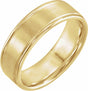 14K Yellow Gold 7 mm Grooved Comfort-Fit Flat Band Size 9