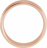 14K Rose Gold 7 mm Grooved Comfort-Fit Flat Band Size 10