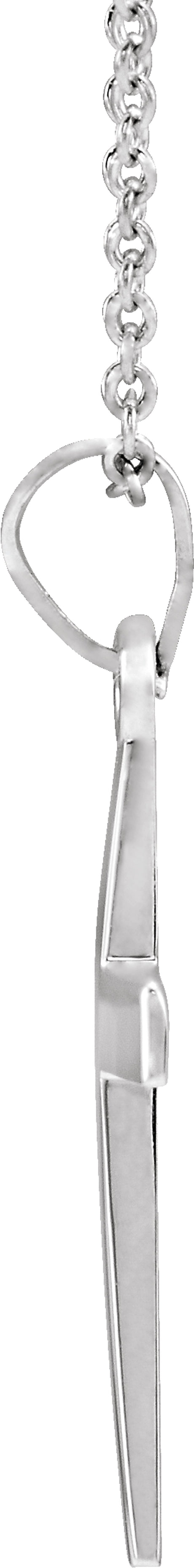14K White Gold Cross 18" Necklace  