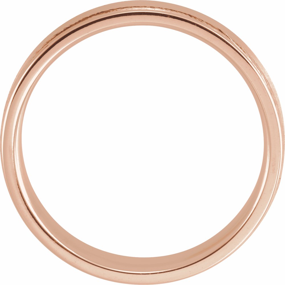 14K Rose 7 mm Grooved Band Size 10