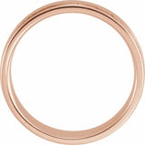 14K Rose 7 mm Grooved Band Size 10