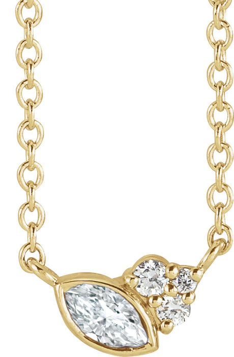 14K Yellow Gold 1/10 CTW Natural Diamond 16" Necklace 