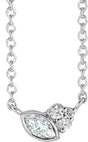 14K White 1/10 CTW Natural Diamond 16" Necklace 