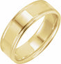 10K Yellow Gold 7 mm Grooved Comfort-Fit Flat Band Size 9.5