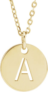 14K Yellow Gold Initial A 16-18" Necklace
