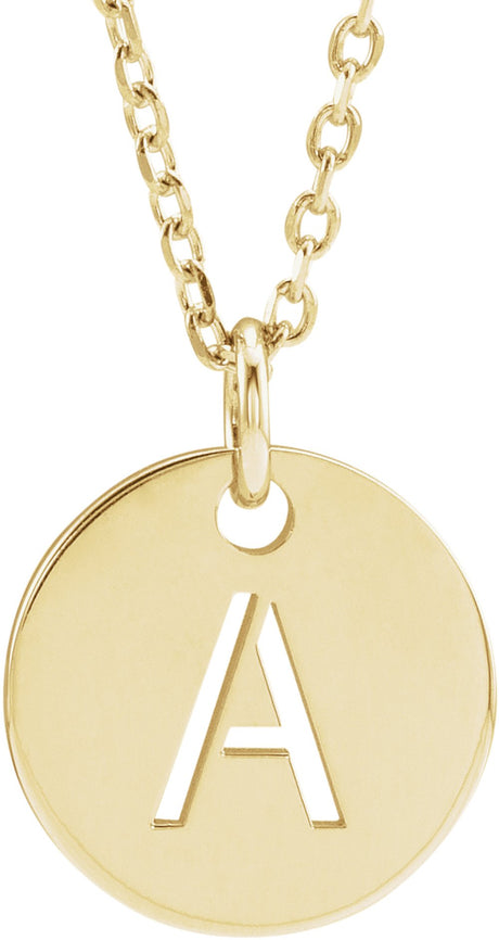 14K Yellow Gold Initial A 16-18" Necklace