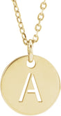 14K Yellow Gold Initial A 16-18" Necklace