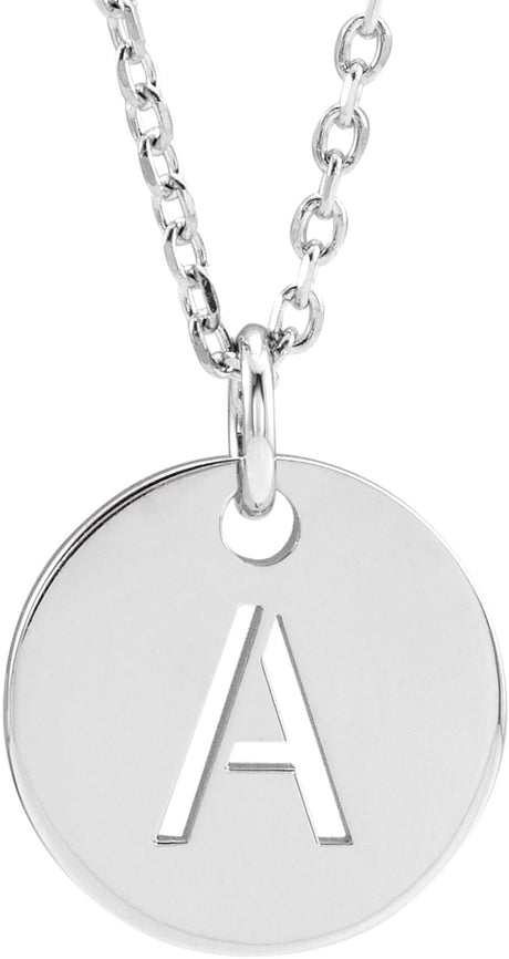 14K White Gold Initial A 16-18" Necklace