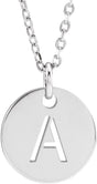 14K White Gold Initial A 16-18" Necklace