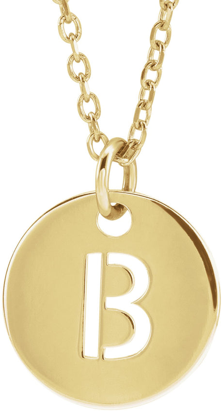 14K Yellow Gold Initial B 16-18" Necklace