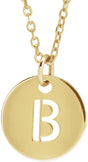 14K Yellow Gold Initial B 16-18" Necklace