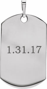 Stainless Steel Engravable Dog Tag Pendant