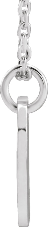 14K White Initial J 16-18" Necklace