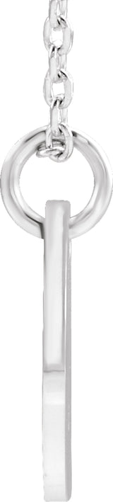 Sterling Silver Initial V 16-18" Necklace