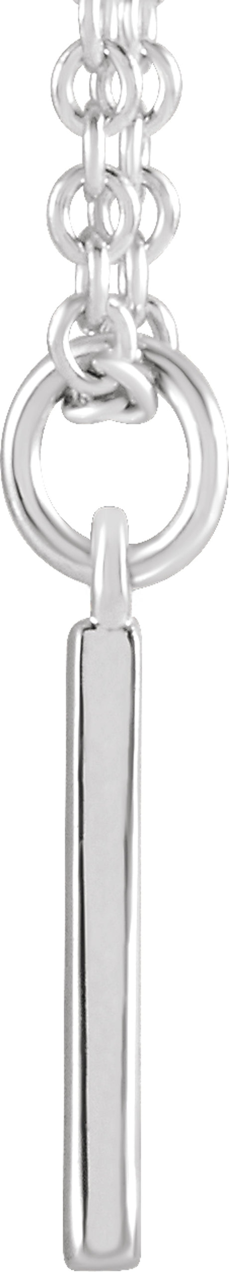 14K White Gold Initial A Dangle 18" Necklace