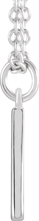 Sterling Silver Initial A Dangle 18" Necklace