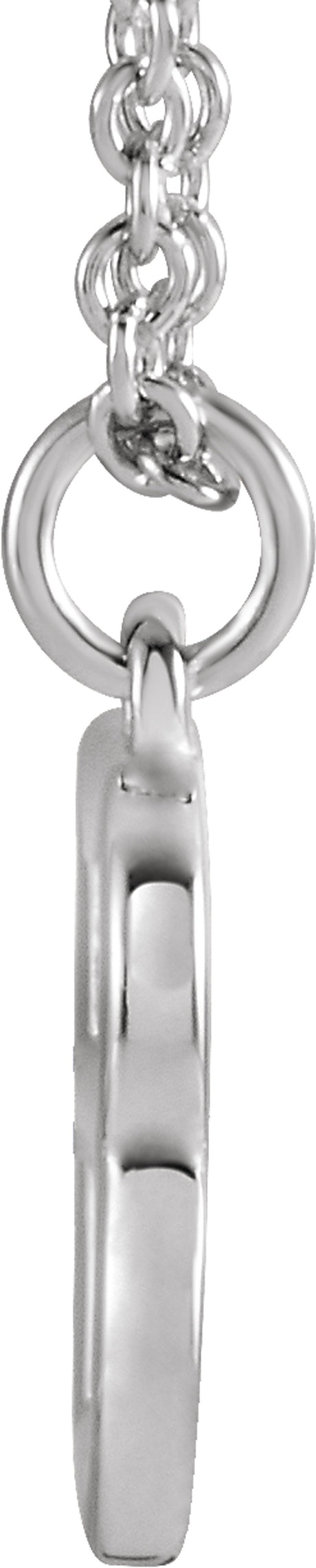 Sterling Silver Initial B Dangle 16" Necklace