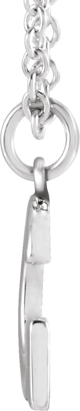 Sterling Silver Initial G Dangle 18" Necklace