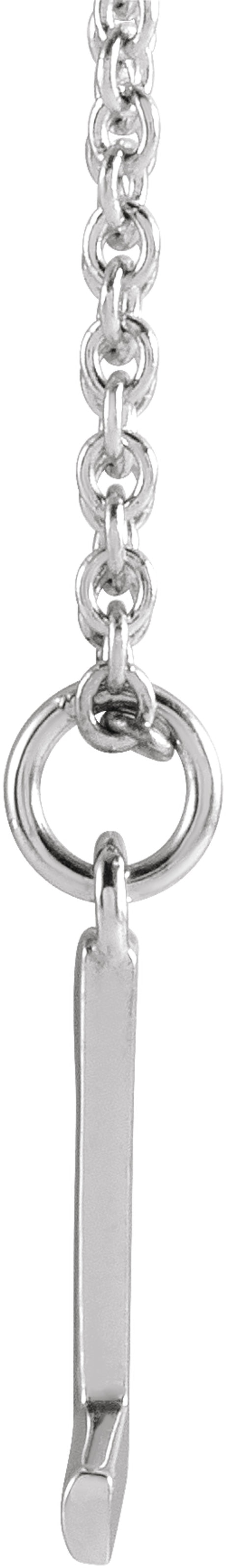 14K White Gold Initial L Dangle 18" Necklace