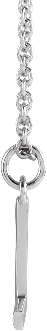 Sterling Silver Initial L Dangle 16" Necklace