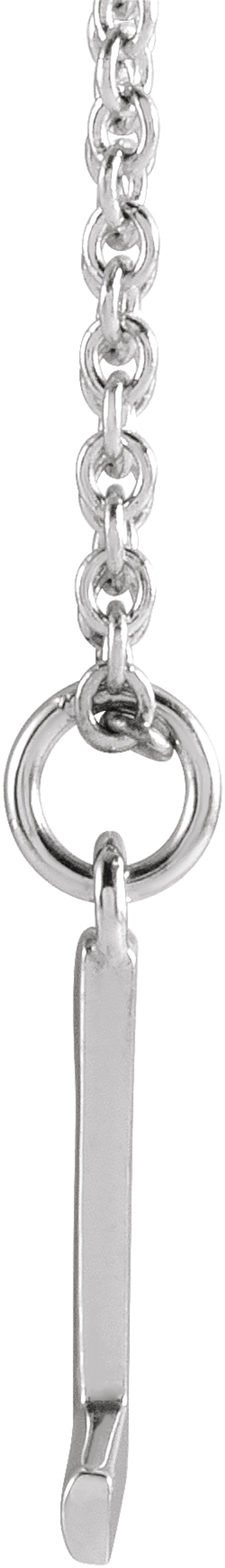 14K White Gold Initial L Dangle 18" Necklace