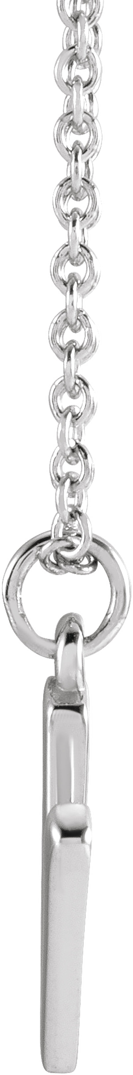Sterling Silver Initial N Dangle 18" Necklace