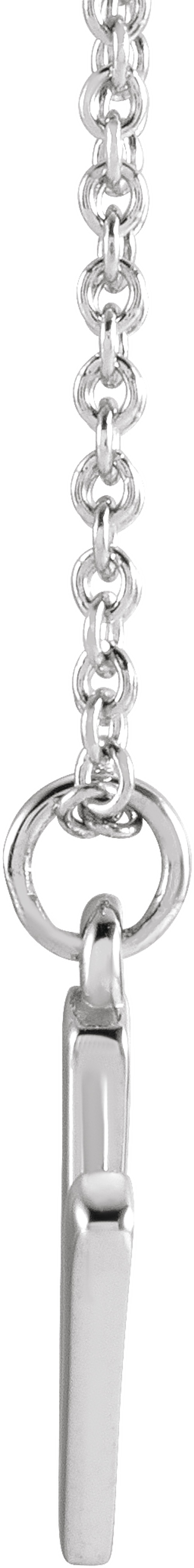 Sterling Silver Initial N Dangle 18" Necklace