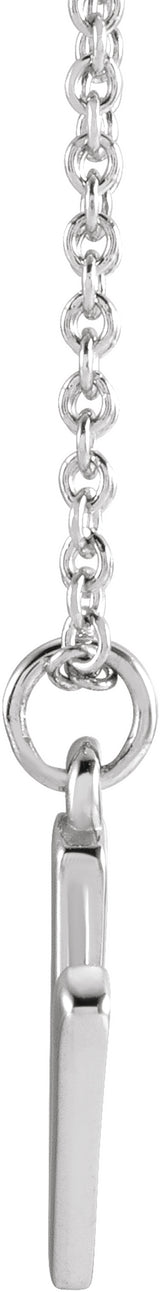 Sterling Silver Initial N Dangle 18" Necklace