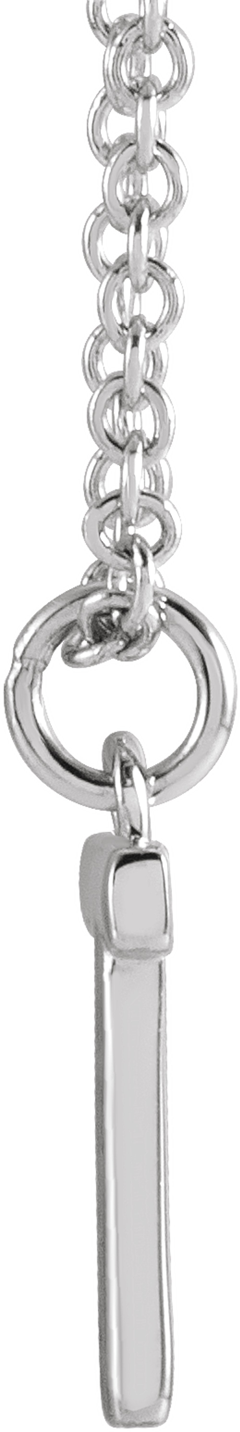 Sterling Silver Initial T Dangle 18" Necklace