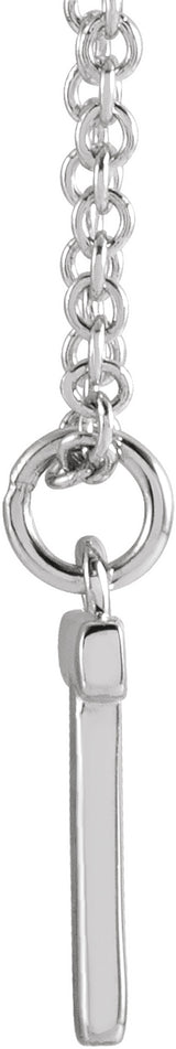 Sterling Silver Initial T Dangle 18" Necklace