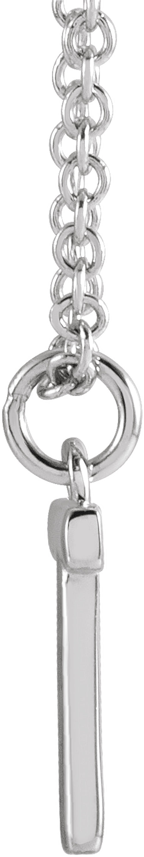 Sterling Silver Initial T Dangle 18" Necklace