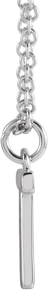 Sterling Silver Initial L Dangle 18" Necklace